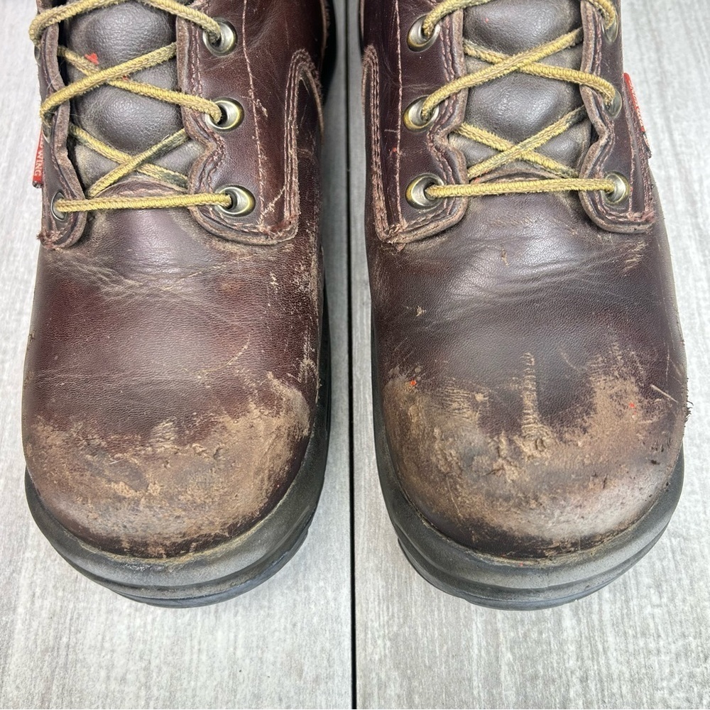 Red Wing King 2220 Toe 6 in EH Safety Toe Work Boot Brown Leather Mens Size 8.5 - Picture 7 of 12